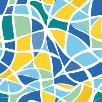 Sárga és kék absztrakt tapéta nappaliba, előszobába