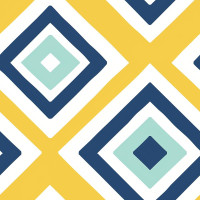 Kék, sárga négyszögletes modern tapéta nappaliba, előszobába