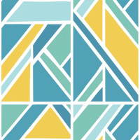 Türkiz, sárga modern tapéta nappaliba, előszobába