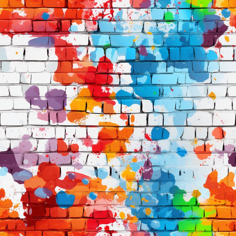 Graffitis, tégla mintás tapéta nappaliba, előszobába