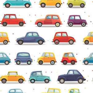 Színes autós tapéta gyerekszobába