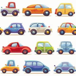 Színes autós gyerektapéta