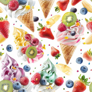 Csavaros fagyis tapéta konyhába