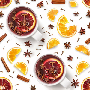 Forraltbor, csillagánizs, fahéj tapéta konyhába