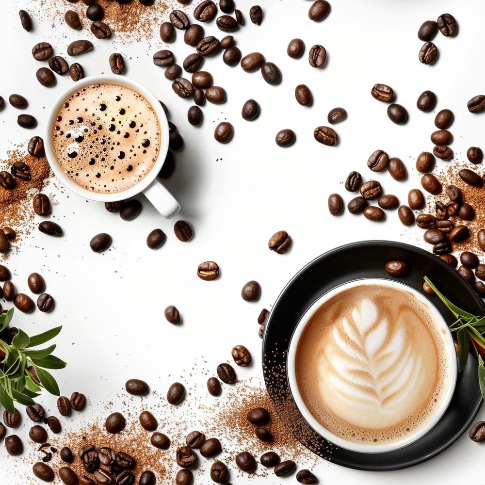 Kávészemes, capppuccinós tapéta konyhába