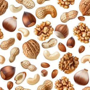 Magvas, dió, mogyoró, mandula tapéta konyhába