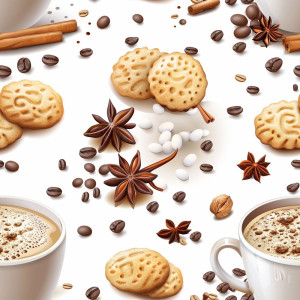 Kekszes kávés tapéta konyhába