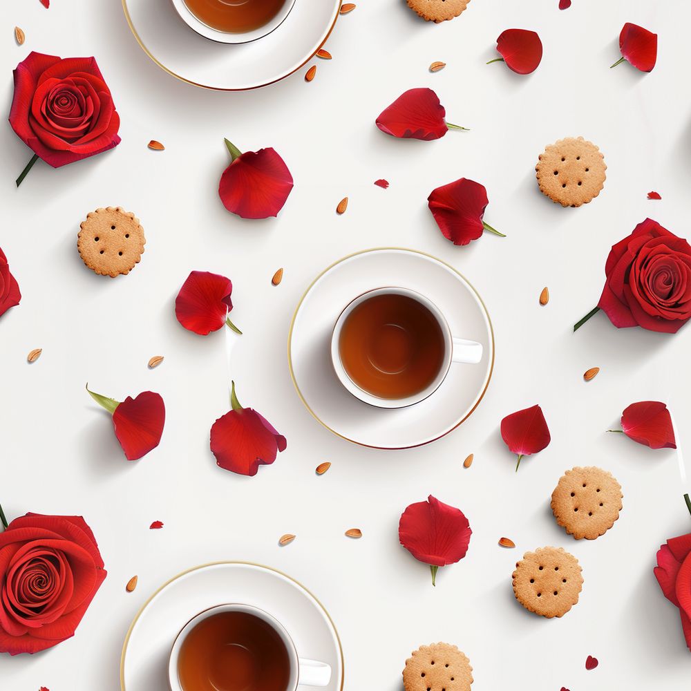 Tea rózsás tapéta konyhába