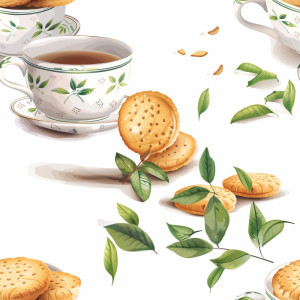 Délutáni teázás tapéta konyhába