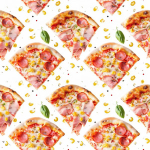 Pizzaszeletes tapéta konyhába