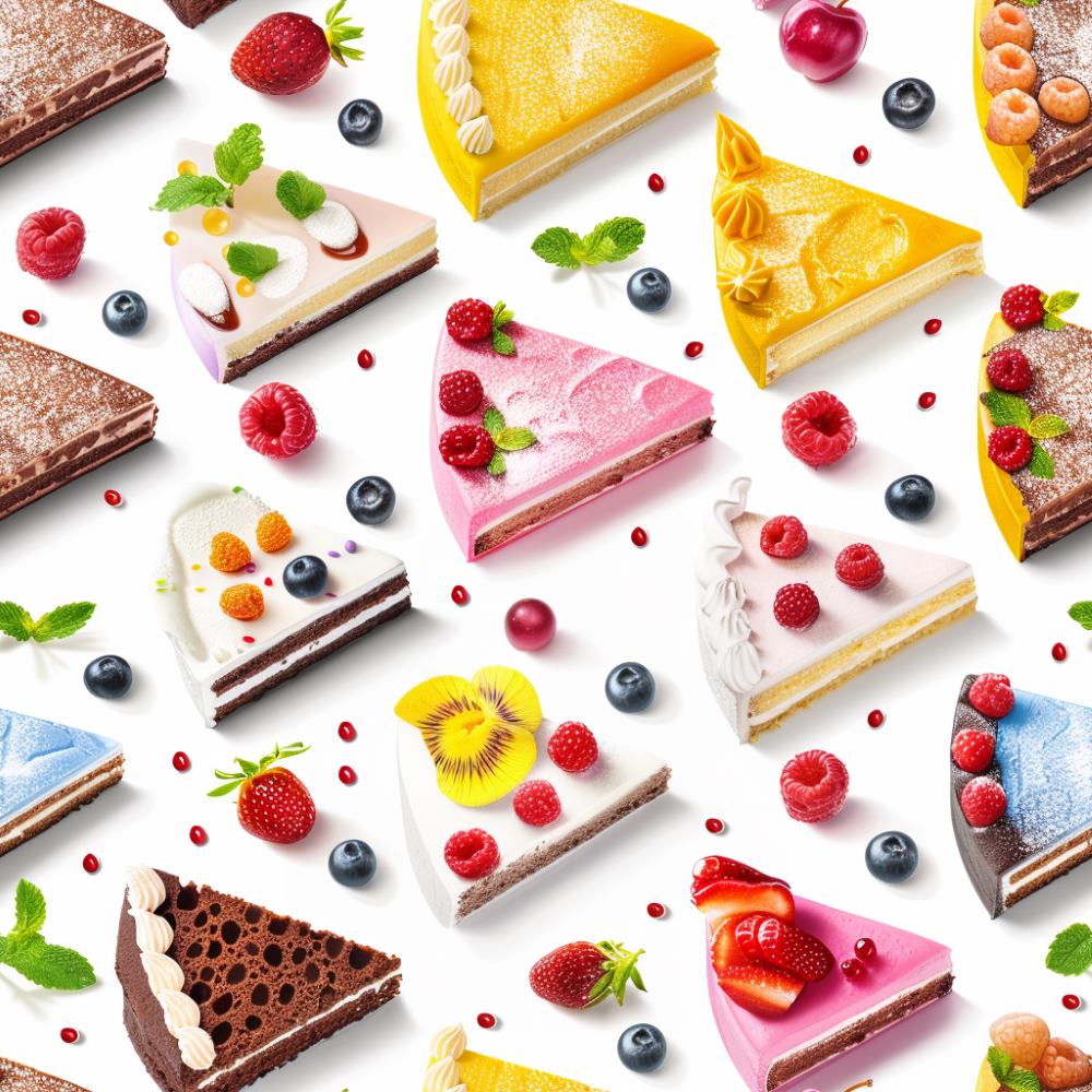Gyümölcsös tortás tapéta konyhába