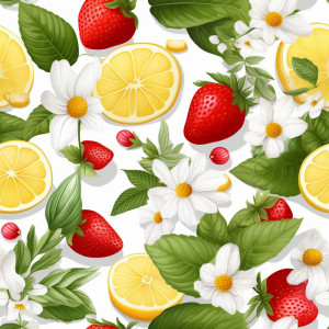 Narancsos, virágos, epres tapéta konyhába