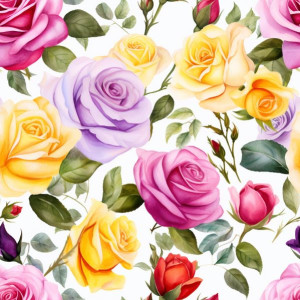 Színes rózsa virágos elegáns tapéta nappaliba