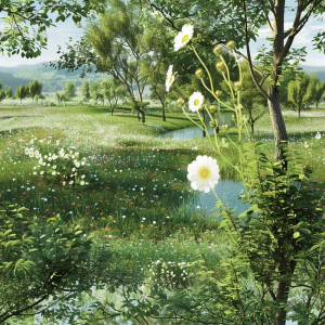 Virágos mezős tapéta nappaliba, hálóba