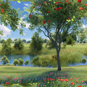 Virágos rét tapéta nappaliba, hálóba