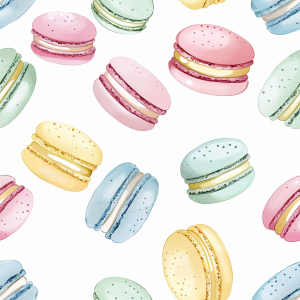 Pasztell színű macaronos tapéta konyhába