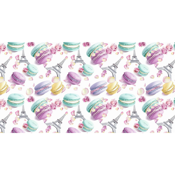 Párizsi macaronos menta, lila, sárga tapéta nappaliba Párizsi macaronos menta, lila, sárga tapéta nappaliba