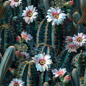 Virágzó Kaktusz tapéta nappaliba, hálóba