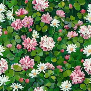 Lóherés, virágzó rét tapéta nappaliba, hálóba