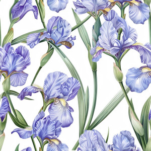 Lila Írisz virágos tapéta nappaliba, hálóba