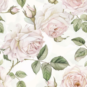 Fehér Rózsás mintás tapéta nappaliba, hálóba