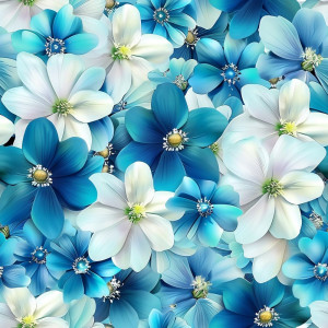 Kék virágos tapéta