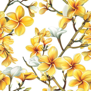 Exotikus virágos tapéta nappaliba, hálóba