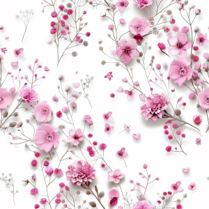 Rózsaszín apró virágos tapéta nappaliba, hálóba Rózsaszín apró virágos tapéta nappaliba, hálóba