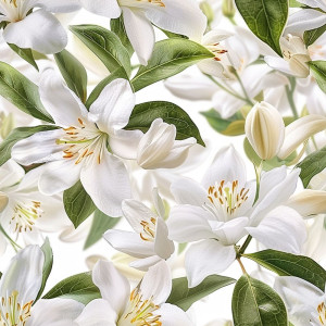 Fehér Liliomos szép tapéta nappaliba, hálóba