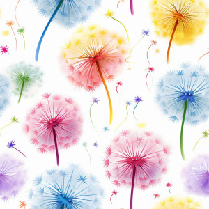 Színes Pitypang virág mintás tapéta nappaliba, hálóba