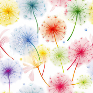 Szivárvány Pitypangos virág mintás tapéta nappaliba, hálóba