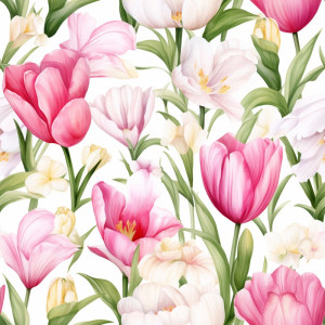 Tulipános tapéta nappaliba, hálóba