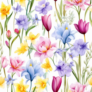 Tavaszi virágos tapéta nappaliba, hálóba