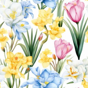 Tavaszi vegyes virágoss tapéta nappaliba, hálóba