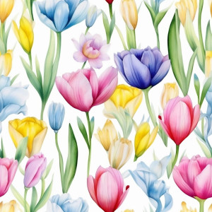 Színes Tulipános tapéta nappaliba, hálóba