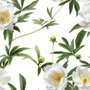 Fehér Bazsarózsa tapéta nappaliba, hálóba