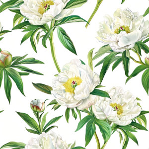 Fehér Bazsarózsás tapéta nappaliba, hálóba