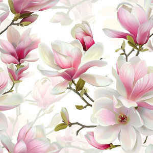Magnólia Virágos tapéta nappaliba, hálóba