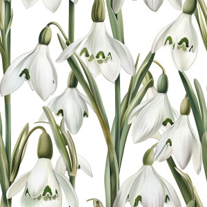 Hóvirágos tapéta nappaliba, hálóba