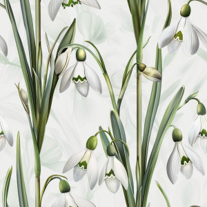 Hóvirág mintás tapéta nappaliba, hálóba