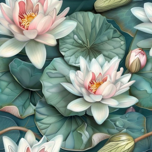 Vízililiom tapéta nappaliba, hálóba