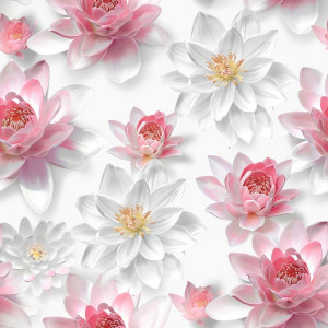 Tavirózsa virágos tapéta nappaliba, hálóba