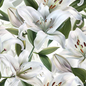 Fehér liliomos tapéta nappaliba, hálóba